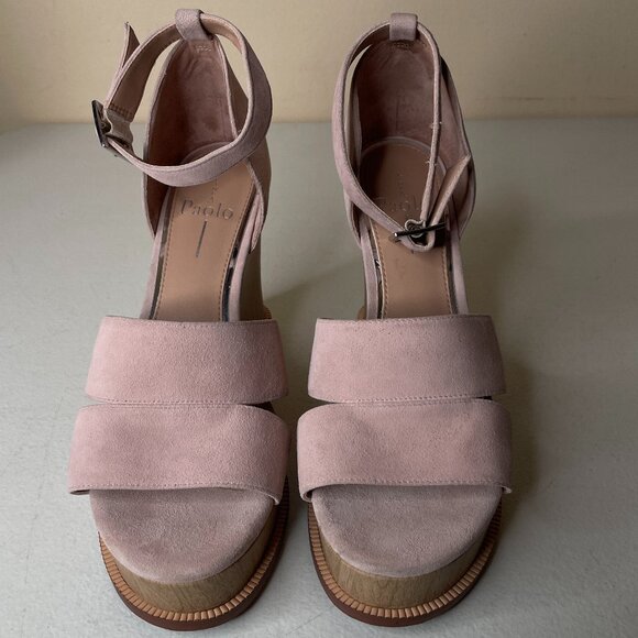 Linea Paolo Blush Pink Emma Chunky Wedge Sandals Size 7 - Picture 16 of 16